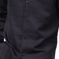 Black Tone-on-Tone Long Sleeve 2-Piece Walking Suit by Montique