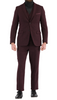 Bradford Burgundy Slim Fit 3 Piece Tweed Suit