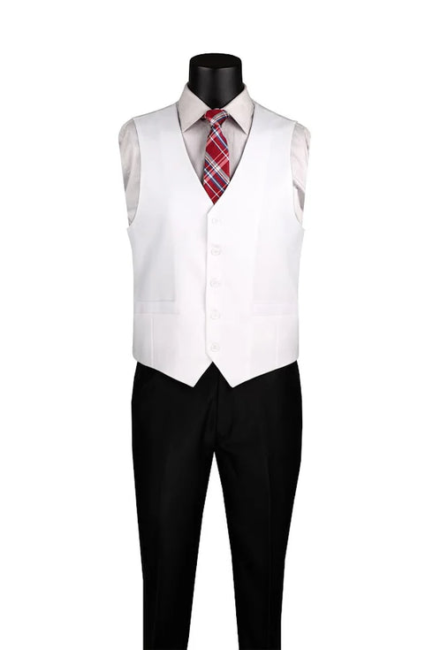 Men's Regular Fit Vest 5 Buttons in White