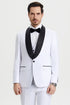 Men's Stacy Adams Vested One Button Shawl Lapel Designer Tuxedo in White