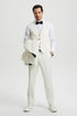 Men's Stacy Adams Vested One Button Shawl Lapel Designer Tuxedo in Ivory