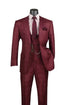 Mens Glen Plaid 3-Piece Suit – Classic Regular Fit Design