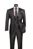 Renaissance Collection - Regular Fit Glen Plaid 3 Piece Suit Black
