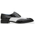 Belvedere Varo Black / White Genuine Alligator Eel Wingtip Shoes