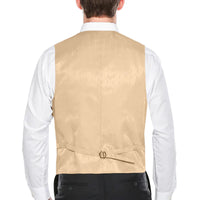 Vanderbilt Collection- Classic Dress Vest 5 Buttons Regular Fit In Beige