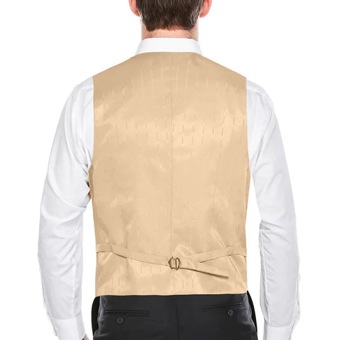 Vanderbilt Collection- Classic Dress Vest 5 Buttons Regular Fit In Beige