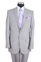 Mens Classic 2PC Pleated Pant Suit with Lapel Stitching in Grey