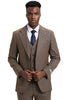 Men's Stacy Adams Modern Fit Vested Suit in Taupe Micro Check Plaid