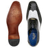 Men's Belvedere Varo American Alligator & Eel Skin Wingtip Dress Shoe in Black & White