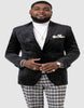 Paisley Blazer - Prom Tuxedo Dinner Jacket - Velvet Sport Jacket in Color Black