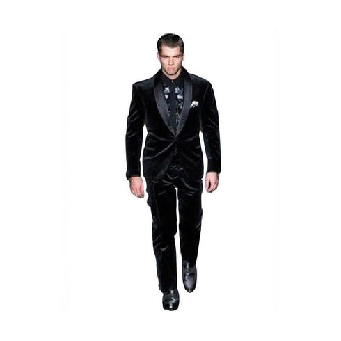 Velvet Jacket Suit Black Lapel Blazer Sport Coat