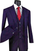 Mens Vested Gangster Pinstripe 1920's Suit in Black