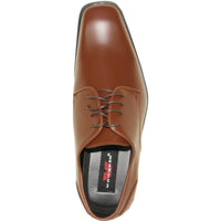 Bravo Mens Modern Pointy Square Toe Oxford Dress Shoe in Cognac