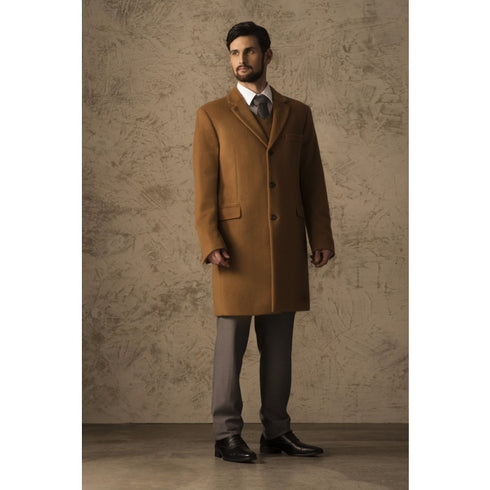 Vicuna Full Length Center Vent with Three Button Front Overcoat