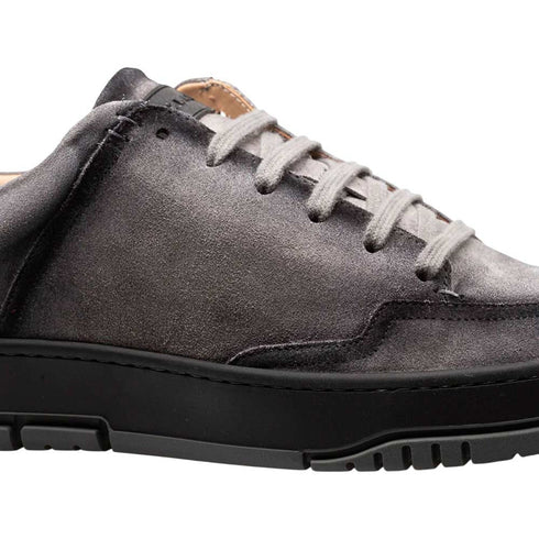Men's Villani Suede Street Gray Sneaker By Mezlan Made In Spain Brand