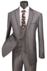Mens Vested 2 Button Tuxedo Suit with Satin Trim in Charcoal