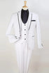 All White Mens Tuxedo - Wedding Suit - Mens Two Button Slim Fit Vested Prom Tuxedo Suit With Trim In White