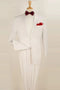 All White Mens Tuxedo - Wedding Suit - Mens Classic Fit 2 Button Pleated Pant Poplin Tuxedo In White