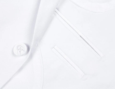 White Wedding Suit For Men - Perfect For Groom - Mens Basic Two Button Classic Fit Suit In White