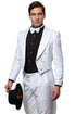 All White Mens Tuxedo - Wedding Suit -Men's Classic Designer Long Tail Tuxedo In White