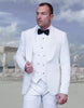 Statement Men's White Velvet Shawl Lapel Tuxedo with Velvet Vest