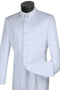All White Mens Tuxedo - Wedding Suit -Mens Five Button Mandarin Banded Tuxedo In White