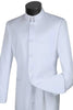 All White Mens Tuxedo - Wedding Suit -Mens Five Button Mandarin Banded Tuxedo In White