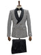 Double Breasted Tuxedo Suit - Slim fitted Suit - Black and White Suit - Shawl Collar