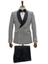 Double Breasted Tuxedo Suit - Slim fitted Suit - Black and White Suit - Shawl Collar