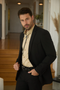 Mens Black Western Sport Suit with Elbow Patch Detail