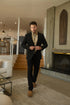 Mens Black Western Sport Suit with Elbow Patch Detail