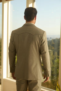 Mens Grey Western Sport Suit with Elbow Patches – Rugged Classic Style