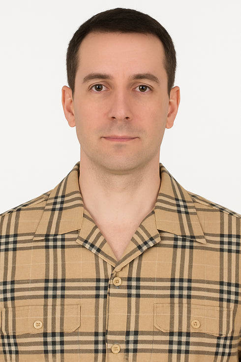 Beige Plaid Casual Shirt for Men – Everyday Comfort