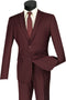 Mens Ultra Slim Fit Wool Feel Suit in Burgundy