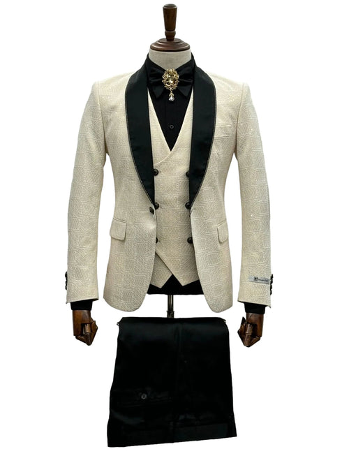 Ivory Tuxedo - Cream Wedding Suit - Off White Groom Suit