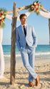 Men’s Light Blue Linen Suit – 2 Button Summer Wedding, Beach Wedding & Business Suit
