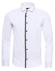 Black Stripe Detailed White Men Tuxedo Shirt