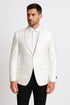 Men’s White Swirl Pattern Tuxedo Jacket with White Satin Shawl Lapel
