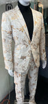Mens White and Gold Embroidered Floral Suit – Prom Tuxedo Suit
