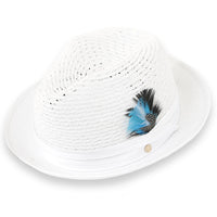 Castor Crushable Straw Hat Fedora in White