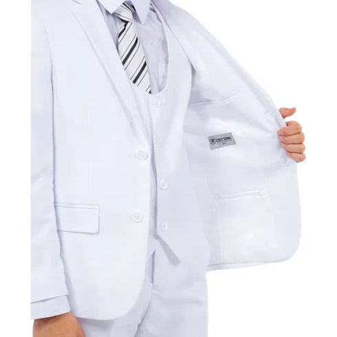 Exclusive Stacy Adams 5pc Boys Suit Slim-Fit, White