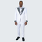 Men’s White Peak Lapel Tuxedo Set with Stones – 4 Pieces