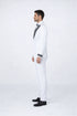 Men’s White Peak Lapel Tuxedo Set with Stones – 4 Pieces