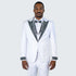 Men’s White Peak Lapel Tuxedo Set with Stones – 4 Pieces