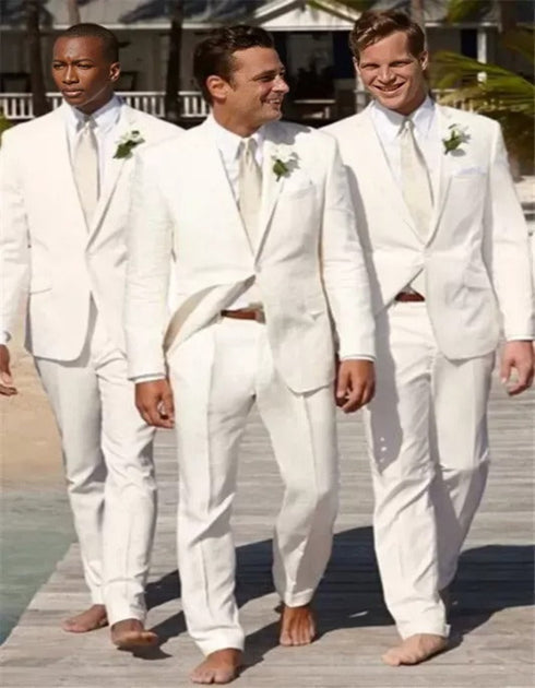 Jason White Shawl Lapel One Button Fashion Slim Fit Groomsmen Suits