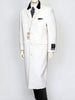 Wool/Cashmere White With Black Velvet Notch Collar men's Overcoat