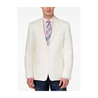 White Solid Two Button Classic Fit Sport Coat