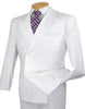 Pleated Suit - Mens Suits With Pleated Pant -  Regular Fit Suit -  White Poplin Suit