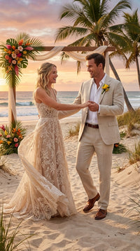 Men’s Natural Sand Linen Suit, Light Tan Summer Beach Wedding Suit