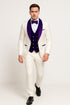 White and Purple tuxedo - Mens Wedding Suit